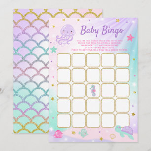 Under The Sea Baby Shower Bingo Card Game