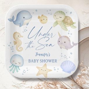 Under The Sea Baby Shower Boy Cute Ocean Paper Plate