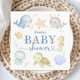 Under The Sea Baby Shower Boy Ocean Paper Napkin