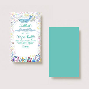 Under The Sea Baby Shower Diaper Raffle Ticket Enclosure Card