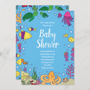 Under the Sea Baby Shower Fish Ocean Invitation