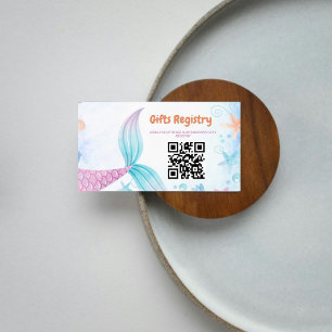 Under the sea Baby Shower gift Registry qr code  Enclosure Card