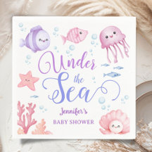Under The Sea Baby Shower Girl Pink Ocean Animals