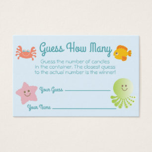 Under the Sea Baby Shower Guess How Many Card