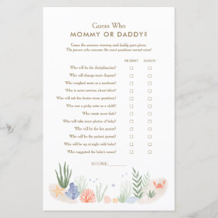 Under the Sea Baby Shower Guess Who Mommy or Daddy