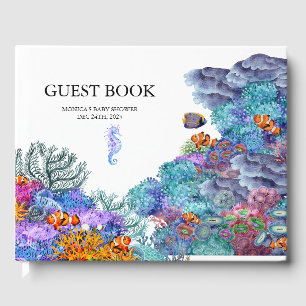 Under The Sea Baby Shower Nautical Watercolor Guest Book