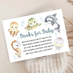 Under The Sea Baby Shower Ocean Books For Baby Enclosure Card