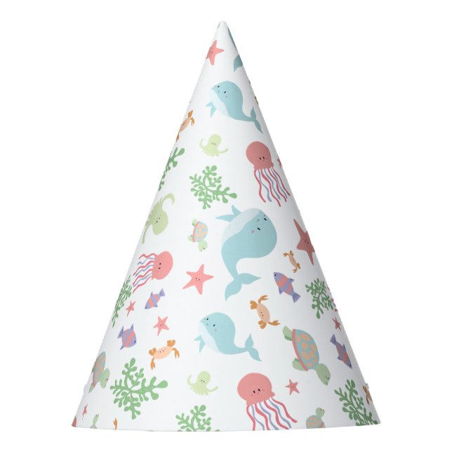 Under the Sea Baby Shower Party Kawaii Pastel Cute Party Hat (Front)
