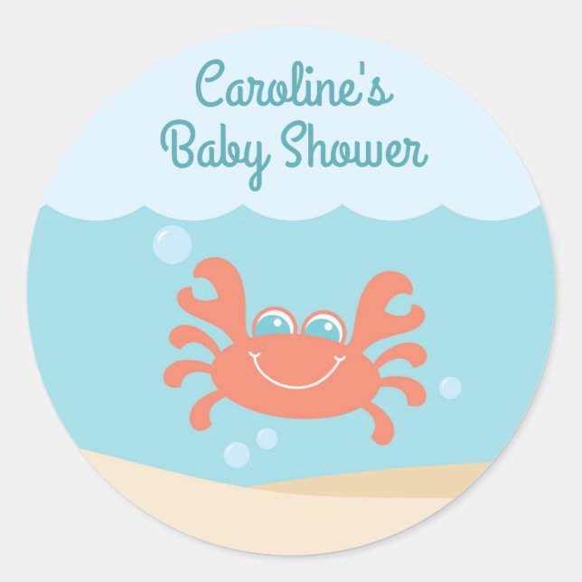 Under the Sea Baby Shower Round Sticker (Front)