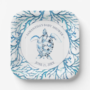 Under The Sea Baby Shower Square Paper Plate