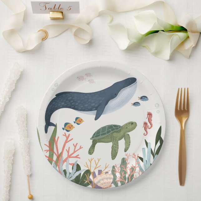 Under The Sea Baby Shower Table Decor Paper Plate (Wedding)