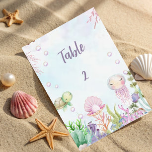 Under The Sea Baby Shower Table Number Sign