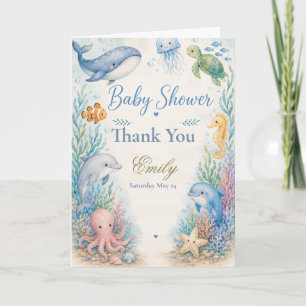 Under the Sea Baby Shower Thank You Card