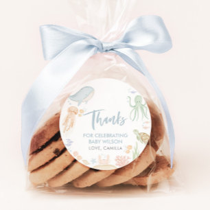Under The Sea Baby Shower Thank You Favor Classic Round Sticker