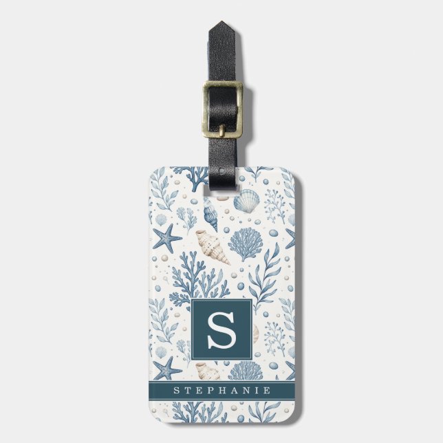 Under the Sea Background Luggage Tag (Front Vertical)
