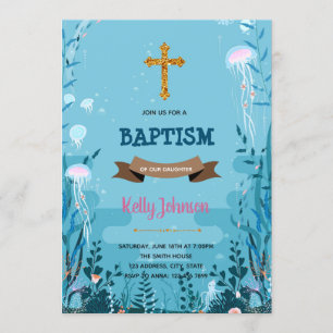 Under the sea baptism party Invitation