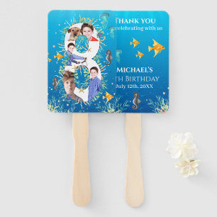 Under The Sea Big 8th Birthday Photo Collage Hand Fan