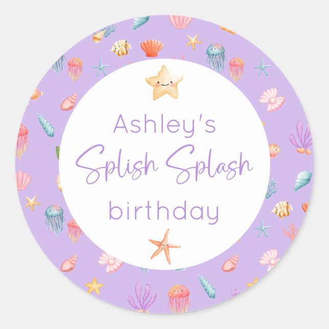 Under The Sea Birthday Classic Round Sticker (Front)