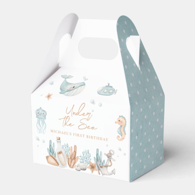 Under the Sea Birthday  Favor Box (Front Side)