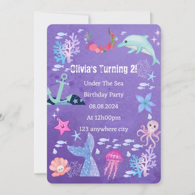 UNDER THE SEA BIRTHDAY INVITATION (Front)