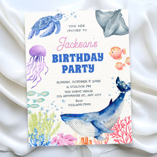 Under the sea birthday invitation