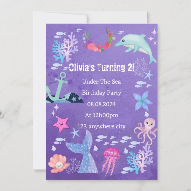 UNDER THE SEA BIRTHDAY INVITATION (Front)