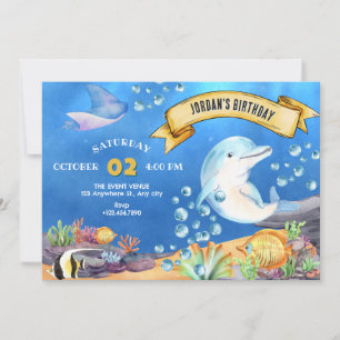 Under the sea birthday  invitation