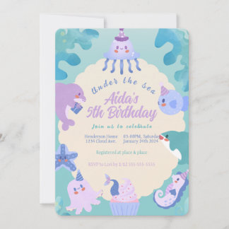Under the sea birthday invitation