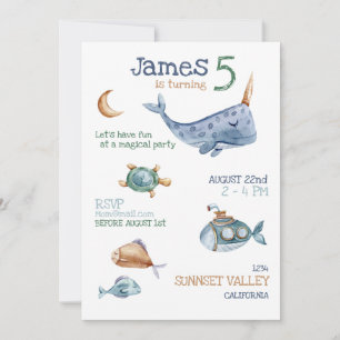 Under the Sea Birthday Invitation