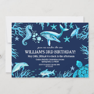 Under the Sea birthday invitation, ocean boy Invitation