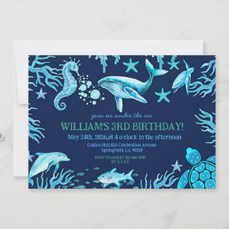 Under the Sea birthday invitation, ocean boy Invitation