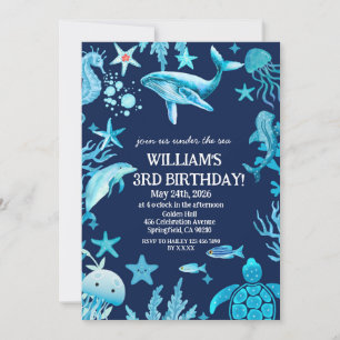 Under the Sea birthday invitation, ocean boy  Invitation
