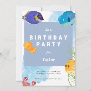 Under the Sea Birthday Invitation • Ocean Fish Par