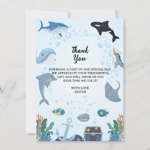Under The Sea Birthday Invitations Thank You Card