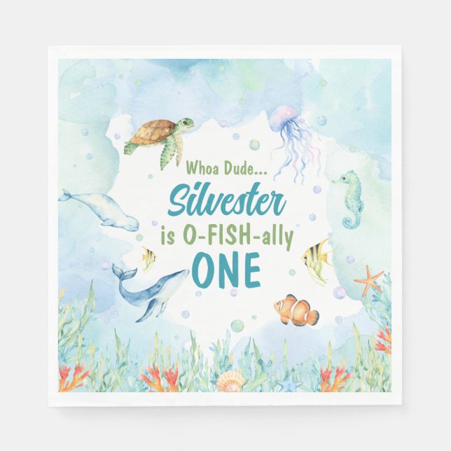 Under the Sea birthday Napkins (Front)