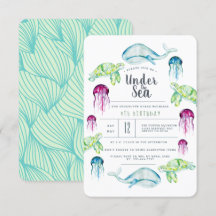 Under The Sea Birthday | Ocean Animals Watercolor