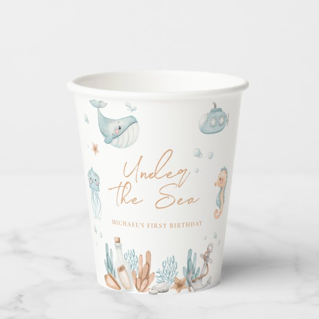 Under the Sea Birthday  Paper Cups (Front)