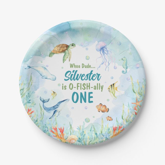 Under the Sea birthday Paper Plates (Front)