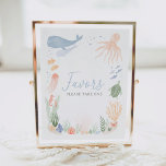 Under the Sea Birthday Party Favours Sign<br><div class="desc">Invite your little one's party guests to take a favour with this under the sea themed sign.</div>