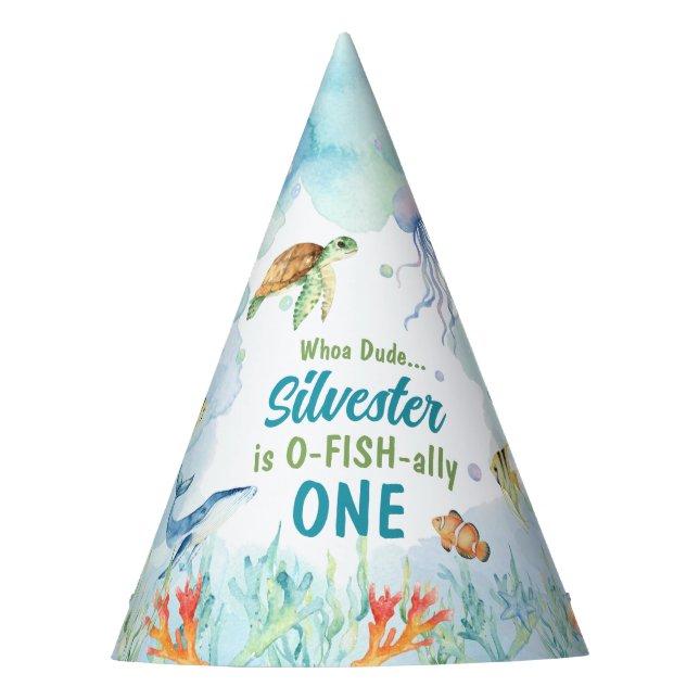 Under the Sea Birthday Party Hat (Front)