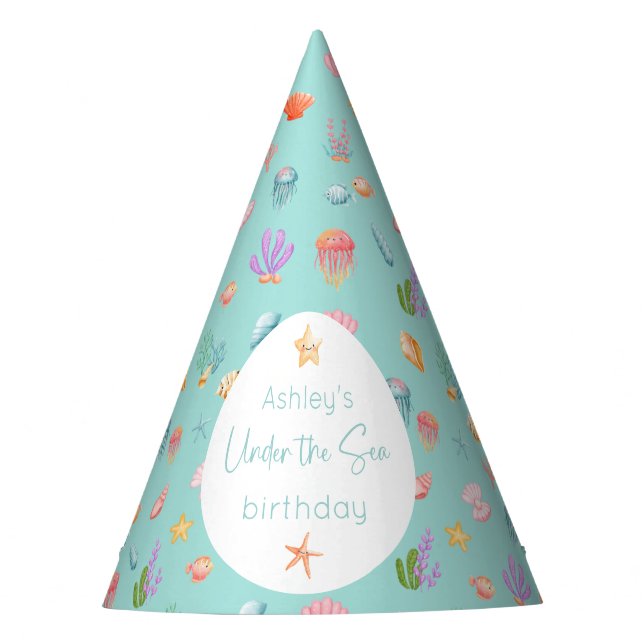 Under The Sea Birthday Party Hat (Front)