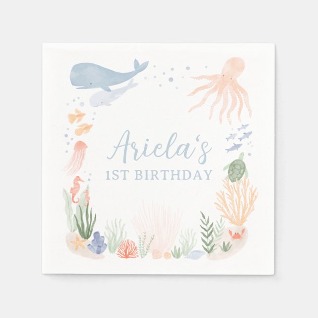 Under the Sea Birthday Party Napkin (Front)