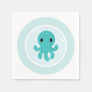 Under the Sea Birthday Party Octopus Napkin