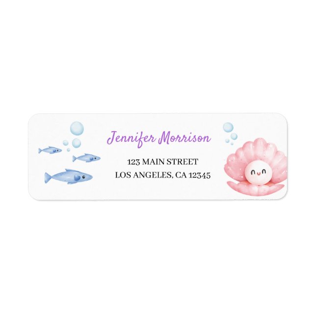 Under The Sea Birthday Party Return Address Label (Front)