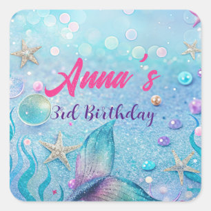 Under the Sea Birthday Party  Square Sticker