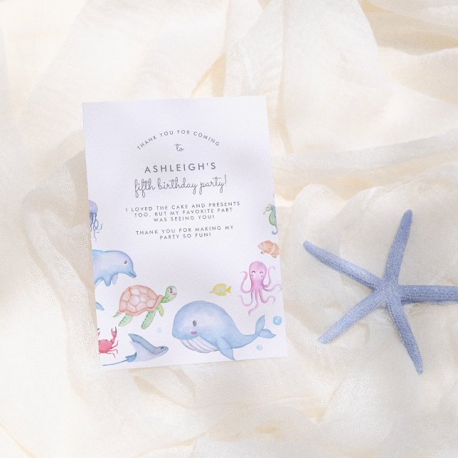 Under The Sea Birthday Party Thank You (Creator Uploaded)