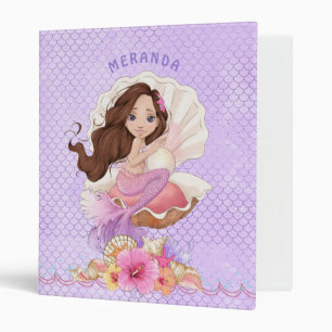 Under the Sea Blonde Mermaid and Sea Shell Binder