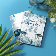 Under the Sea Blue Ahoy It's a Boy Baby Shower
