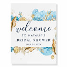 Under the Sea Blue and Gold Bridal Shower Welcome 