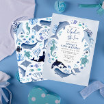 Under the Sea Blue Boy First Birthday Invitation<br><div class="desc">Under the Sea Blue Boy First Birthday Invitation</div>